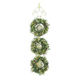 Member’s Mark 72" H Pre-Lit Flocked Triple Wreath Door Hanger with 60 LED Lights