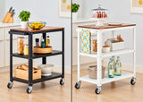 Seville Classics Stainless Steel Kitchen Cart, Storage Basket & Wheels Workspace