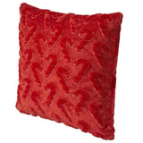 Holiday Embroidered Faux Fur Throw Pillow, 20" x 20", Reversible with Fill