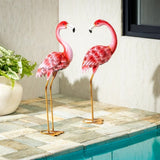 Evergreen 35”H Solar LED Flamingo Pair, Set of 2