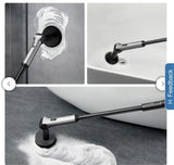 HOTO Flexi Cordless Spin Scrubber with Extension Rod, 8 Brush Heads, IPX7 Waterproof, 110-Min Runtime