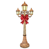 7FT Christmas Triple Lamp Post with 220 LED Lights – Outdoor Lighted Holiday Post Light