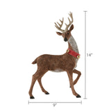 Holiday Time 13.5" H Standing Resin Deer with Red Collar, Reindeer Figurines