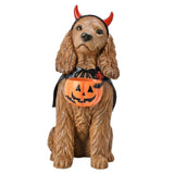 26" Resin Halloween Witch Dog Greeter, Lifesize Dog Welcome Porch Figurine Decor