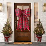 Member’s Mark 46" Oversized Velvet Christmas Door Bow, Red, Green or Tartan Plaid
