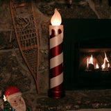 Mr. Christmas 36" Striped Metallic Blow Mold Candle - 2-pack Red & White Candles