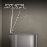 Kohler 8L Slim Stainless Steel Step Trash Can, Quiet Close Fingerprint Resistant