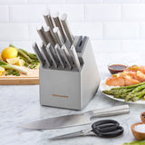KitchenAid Gourmet 15-Pc Forged Japanese Steel Knife Block Set Built-In Sharpene
