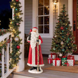 27.5" Hand-Painted MGO Santa Claus Porch Décor with Cardinal and Gift Sack