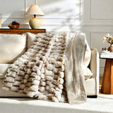 Life Comfort Contour Faux Fur Throw, 60x70 Reversible Soft Cozy Textured Blanket