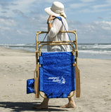 Tommy Bahama Hi-Boy 4-Position Beach Chair with Adjustable Headrest, Cup Holder and Storage Pocket
