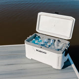 Igloo 70 QT Marine Ultra Ice Chest Cooler, White and Gray, 102-Can Capacity