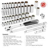 Ingersoll Rand 49-Piece 3/8" Drive SAE & Metric Master Socket Set with 90-Tooth Ratchet and EVA Foam Organizer Tray