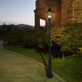 Lutec 89" H Outdoor LED Solar Post Light - 300 lm Aluminum Vintage Street Light