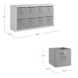 O'nin 8-Cube Room Divider with Fabric Bins, Horizontal Vertical Storage Shelf