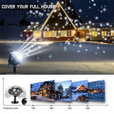 Christmas Snowflake Projector LED Moving Snowfall Laser Light Party Strobe Lamp