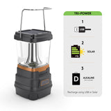 Duracell 5000L Tri-Powered LED Lantern, Rechargeable Camping Lantern with Solar