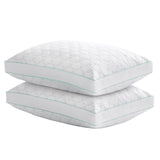 Martha Stewart Garden Trellis Quilted Pillow, 2-Pack Cotton-Tencel Cover Medium