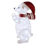 2-Pack Lighted Polar Bear Christmas Decor 4 Ft & 2.6 Ft Twinkling Bear Yard Prop