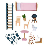 KidKraft 43" Pop-Up-N-Play Wooden Dollhouse, Fully Assembled with 51 Accessories