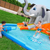 H2OGO! Kids Waterslide w/ Splash Pool Inflatable Mega Water Park Elephantastic