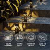 Mainstays Solar Powered Bronze LED Oval Shadow Projection Path Lights – 4 Pack Landscape Lighting