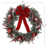 30" Disney Mickey and Minnie Flocked Pre-Lit Christmas Wreath with 50 LED Lights and Timer