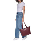 DKNY Women's 16" Pebbled Faux Leather Tote Bag with Zip Center Pocket