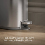 Kohler 8L Slim Stainless Steel Step Trash Can, Quiet Close Fingerprint Resistant