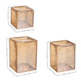 Set of 3 Evergreen LED Glass Cubes or Spheres Towers, 3 Glass Tower w/ 24 Lights