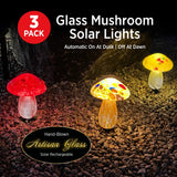 Infinity X1 Solar Glass Mushroom Landscape Accent Light, Set of 3 Pack