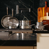 Made In Tri-Ply Stainless Steel Cookware Set, 13 Pc Pots Pans Pasta Insert Italy