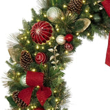 ember’s Mark 60" Pre-Lit Decorated Christmas Wreath with 400 Warm White LED Lights