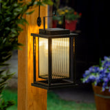 Evergreen Solar LED Revere Metal Lantern with Glass Enclosure