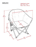 Tommy Bahama XL Jumbo Padded Camp Chair Folding Heavy Duty 500lb w/ Cup Holder