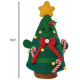 16.5–19.6" Knit Holiday Shelf Sitters, Set of 2, Weighted Christmas Plush Décor