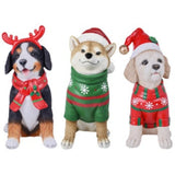 Holiday Dog Greeter Resin Porch Statue, Doodle Bernese Mountain Dog or Shiba Inu