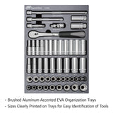 Ingersoll Rand 49-Piece 3/8" Drive SAE & Metric Master Socket Set with 90-Tooth Ratchet and EVA Foam Organizer Tray