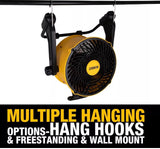 DeWalt 16 Inch Drum Fan, 3-Speed Benchtop &amp; Hanging Shop Fan