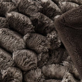 Life Comfort Contour Faux Fur Throw, 60x70 Reversible Soft Cozy Textured Blanket
