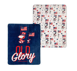 Peanuts Snoopy & Woodstock Old Glory Cloud Throw Blanket and Plush Pillow Set