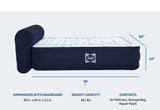 Sealy 18" Queen Air Mattress with Headboard, Built-In Pump & Adjustable Firmness