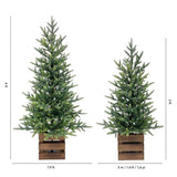 CGH 2-Pc 3' & 4' Artificial Pine Trees with 190 Warm White LED Twinkle Lights