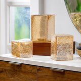 Set of 3 Evergreen LED Glass Cubes or Spheres Towers, 3 Glass Tower w/ 24 Lights
