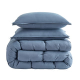 Casual Living Zuri Mega Puff 3-Piece Comforter Set, Reversible Pintuck Bedding Set with Shams