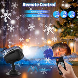 Christmas Snowflake Projector LED Moving Snowfall Laser Light Party Strobe Lamp