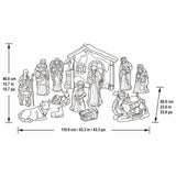 Kirkland Signature 14-Piece Handcrafted and Hand-Painted Indoor Nativity Set with Creche and Figures