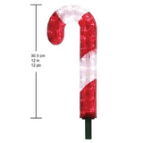 6-Pack 12" Red & White Candy Cane LED Lawn Stakes – 180 Lights, 15 ft. Plug-In