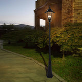 Lutec Outdoor LED Solar Post Light, Backyard Lamp, Black Yard Light