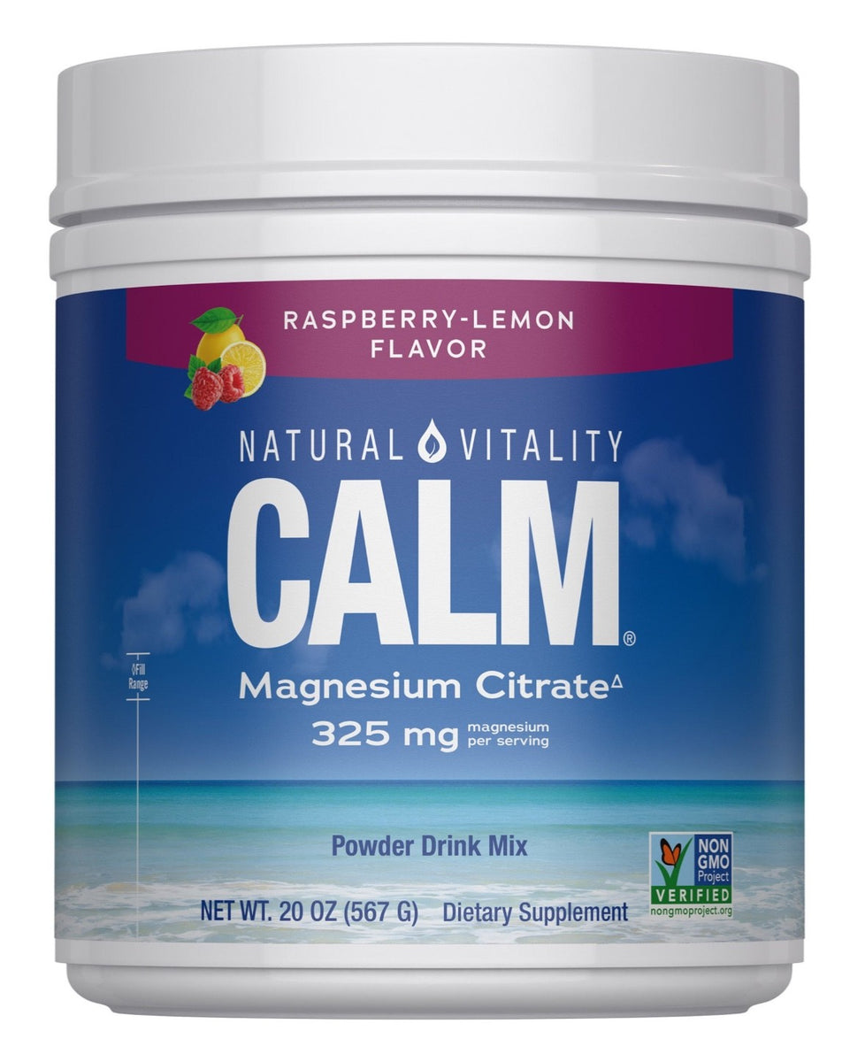 Natural Vitality Calm Magnesium Citrate Powder, Raspberry Lemon, 20 O ...